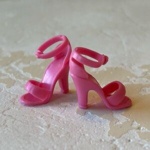 Barbie Doll Pink Open Toe Ankle Strap Heels